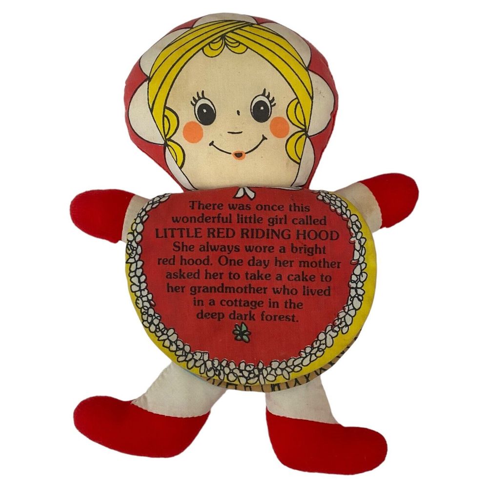 VTG 90s Gerber Little Red Riding Hood Cloth Fabric Flip N Tell Story Book Doll